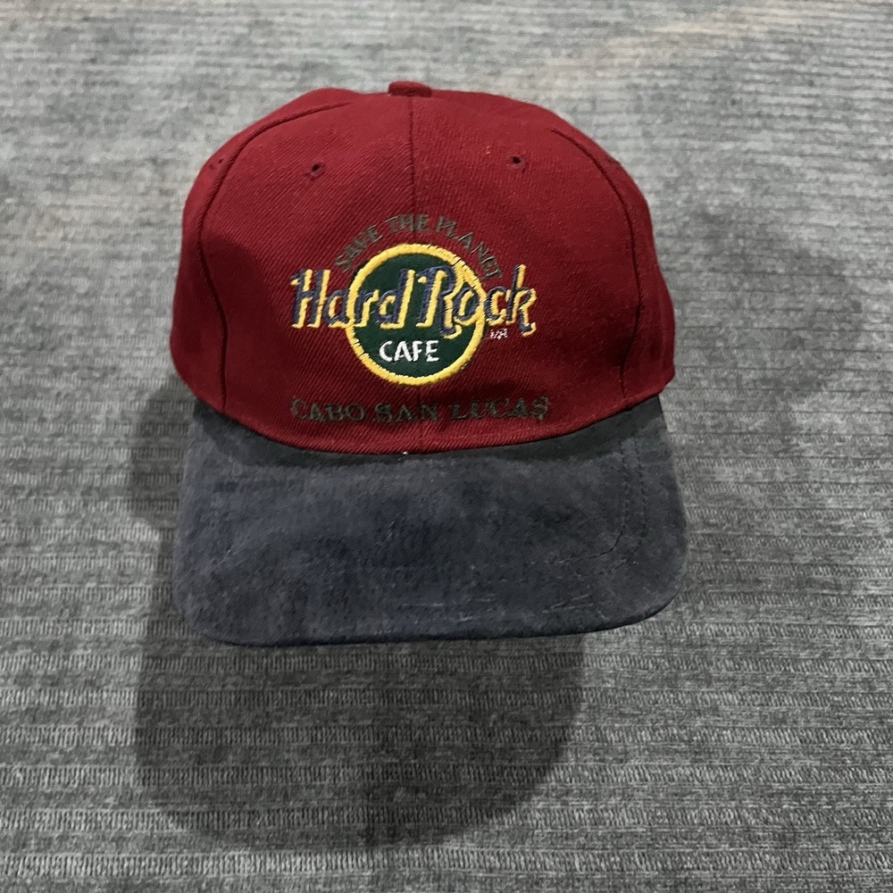 Vintage 90s Hard Rock Cafe Save The Planet Hollywood Snapback Hat